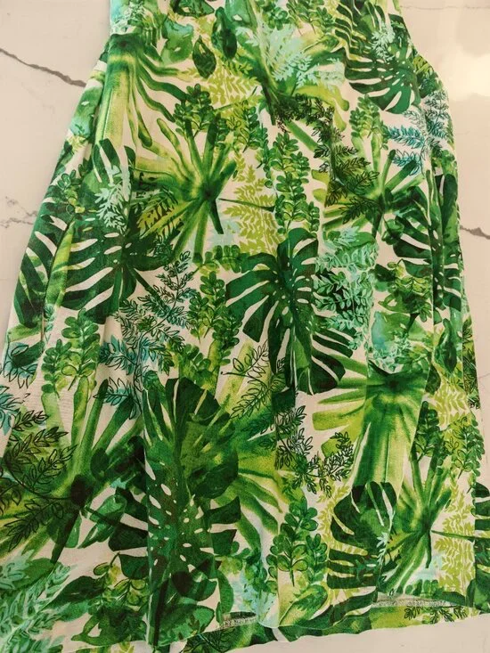 Tommy Bahama Tropical Leaf Print Dress Sleeveless A-Line Mini Resort Vacation Ha - Picture 9 of 13